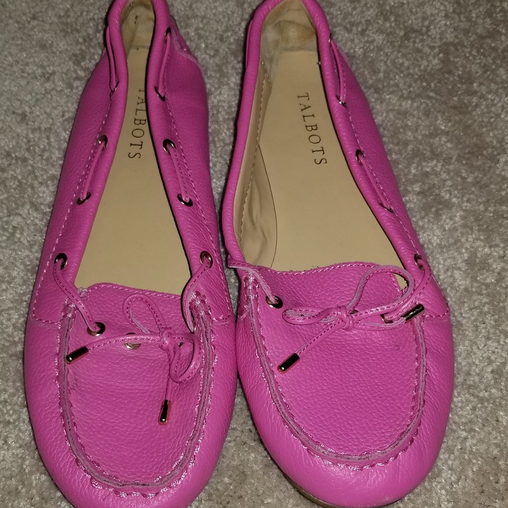Talbots moccasin hot pink, sz 8